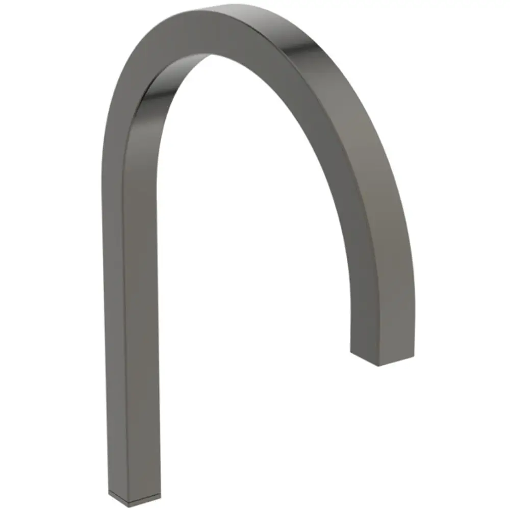 Berührungslos bedienbare Waschtischarmatur in einem eckigen Design, präsentiert von Ideal Standard, in der Farbe Magnetic Grey.